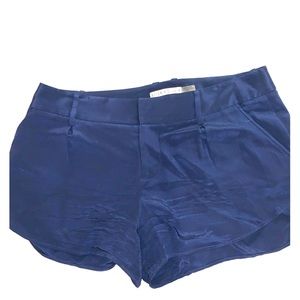 Alice + Olivia Blue silk shorts